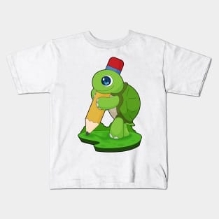 Turtle Pupil Pencil School Kids T-Shirt